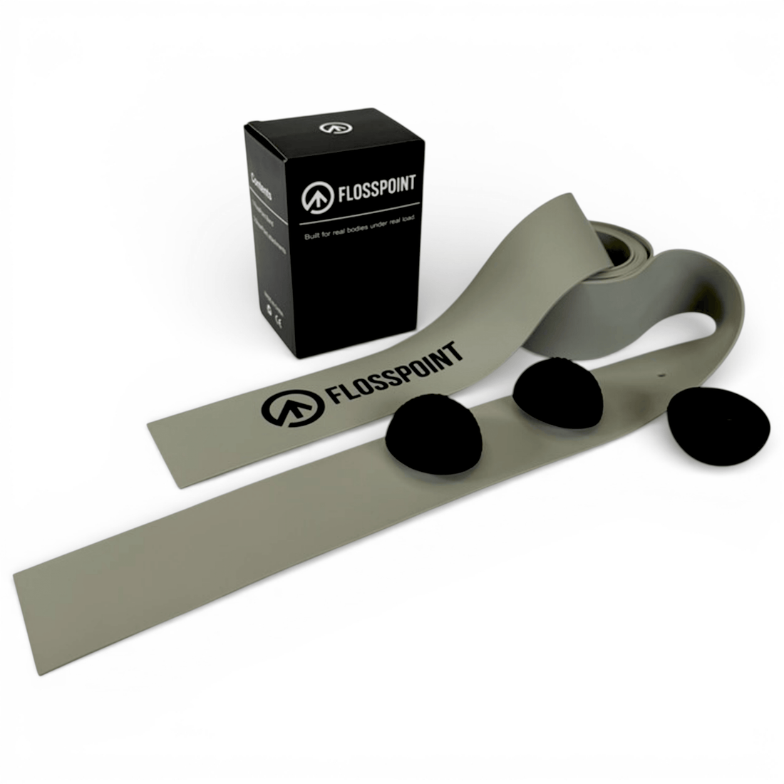 FlossPoint band with removable ShearPoints flat lay showing improved materials versus original CTM Band design